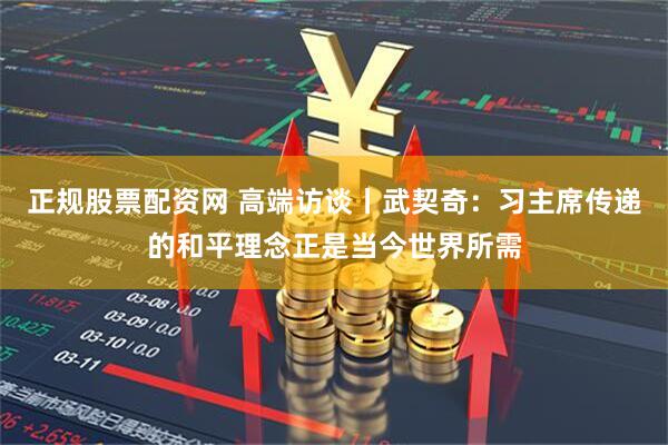正规股票配资网 高端访谈丨武契奇：习主席传递的和平理念正是当今世界所需
